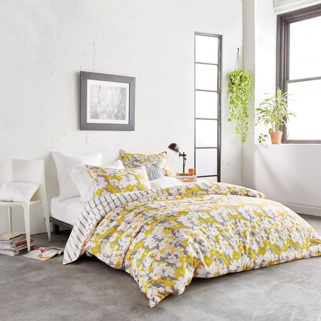 DKNY Cutout Floral King Duvet Cover, Yellow