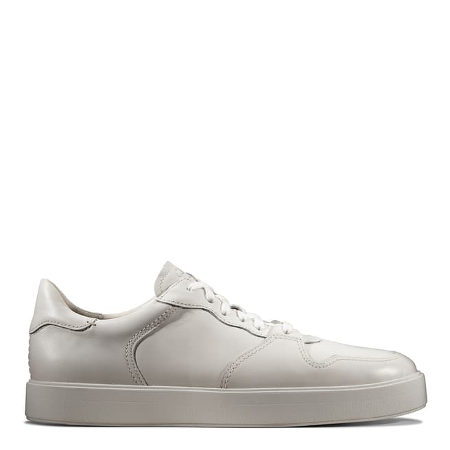 Clarks White Leather Hero Jump Casual Shoes