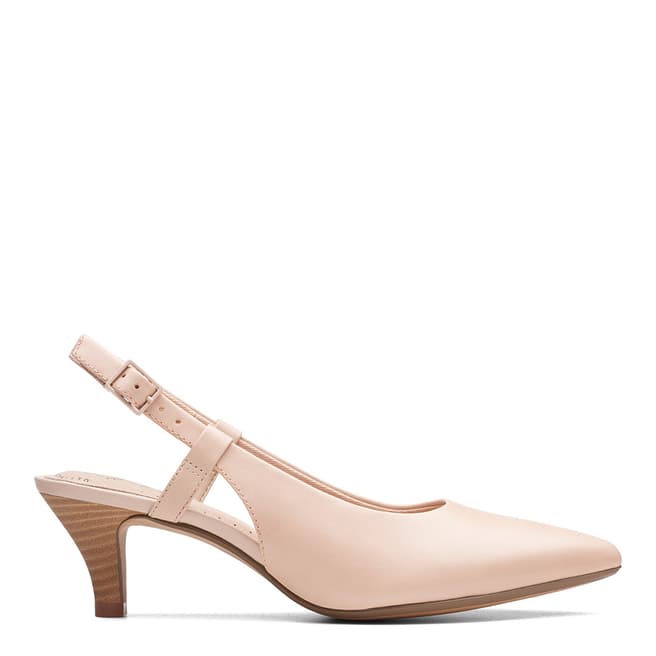 Clarks Blush Leather Linvale Loop Heeled Pumps