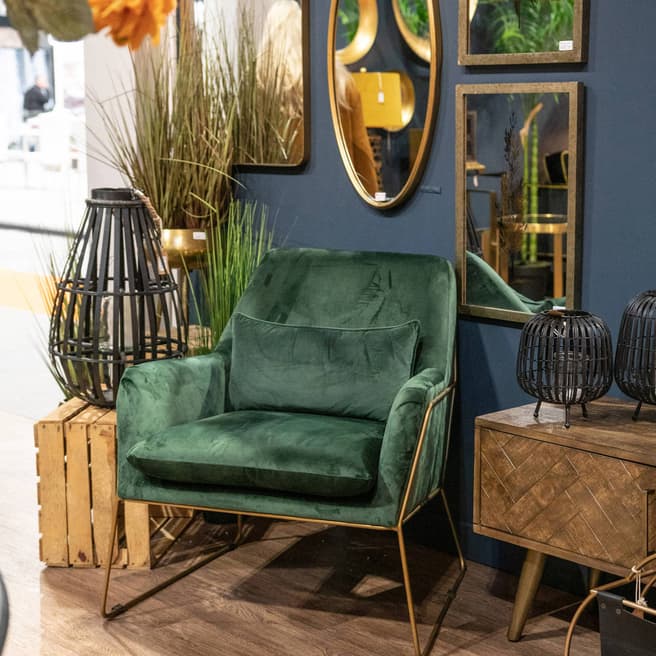 Hill Interiors Kariss Framed Emerald Green Velvet Club Chair