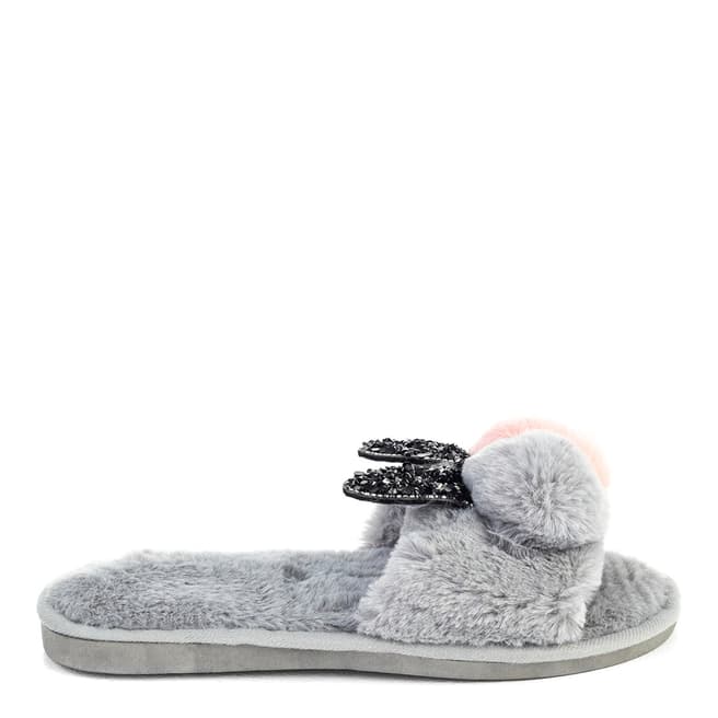 Funky Steps Grey Evelyn Slippers