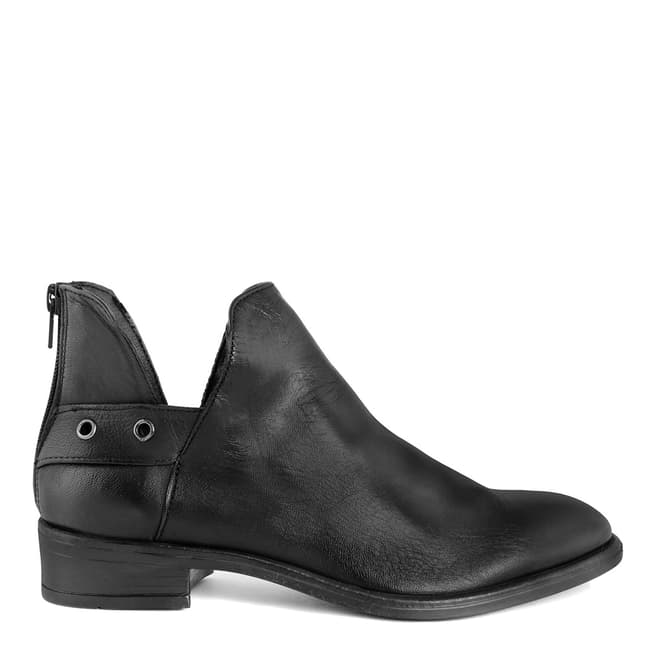 LAB78 Black Leather Elisa Ankle Boots