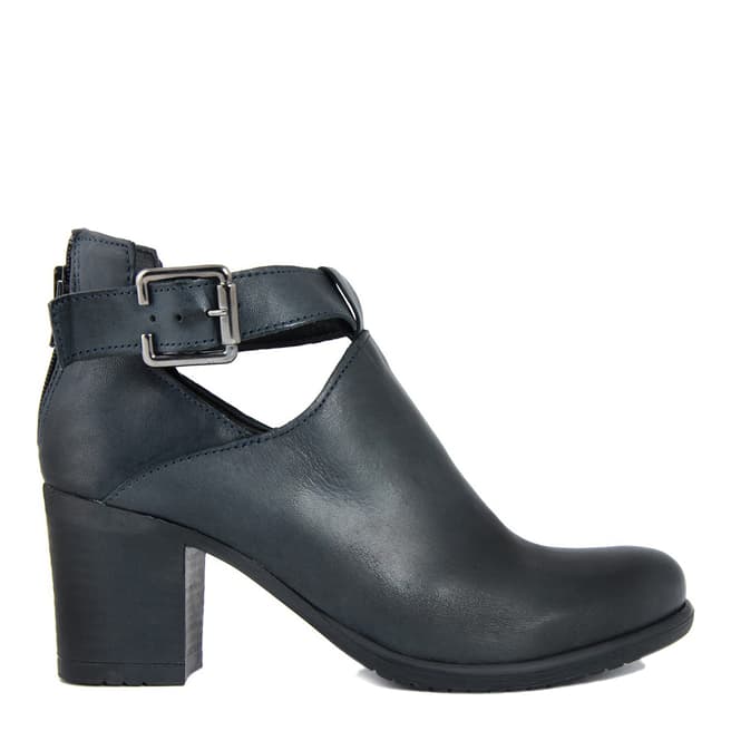 LAB78 Blue Leather Laura Ankle Boots