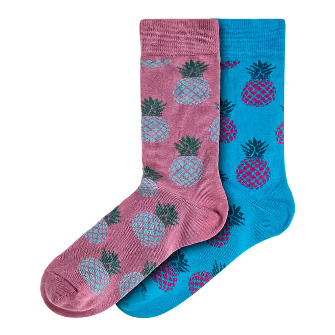 Funky Steps Pink/Blue Pina Colada Tastes Socks