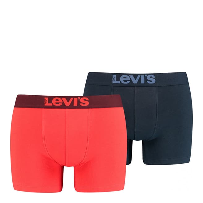 Levi's Navy/Red 2 Pack Solid Basic Boxer
