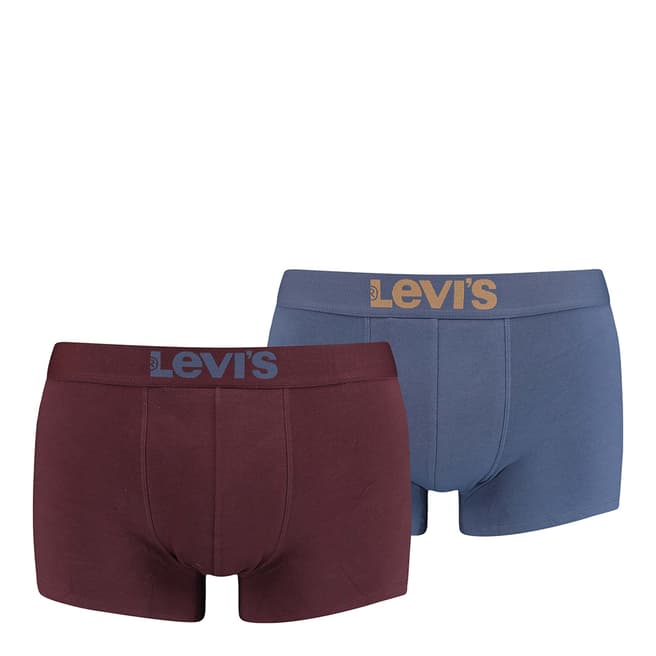 Levi's Maroon/Blue 2 Pack Boxer Brief