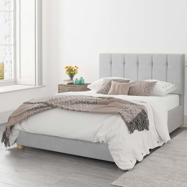 Aspire Furniture Pimlico Silver Double Kimiyo Linen Ottoman Bed