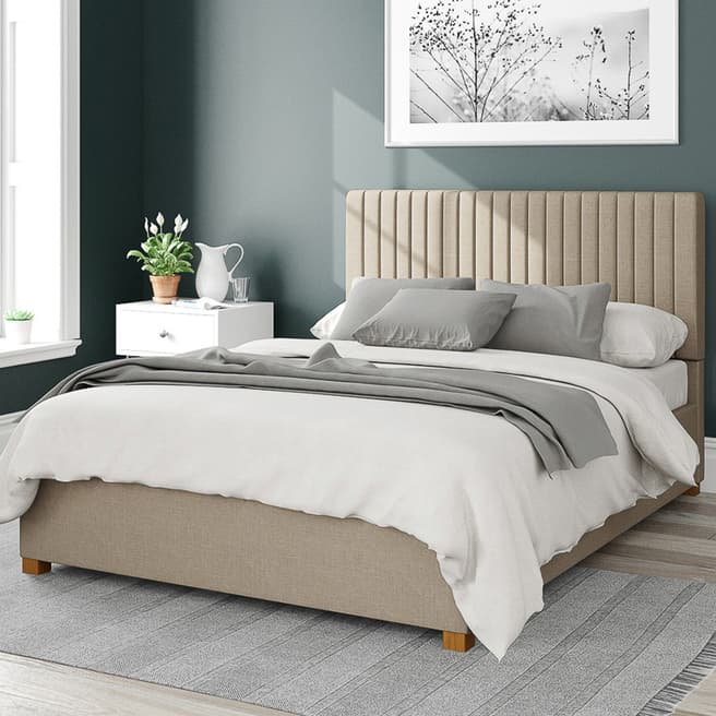 Aspire Furniture Grant Eire Linen Superking Ottoman Bed, Natural
