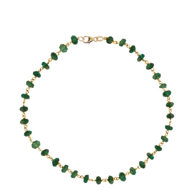 Liv Oliver 18K Gold Plated Emerald Bracelet