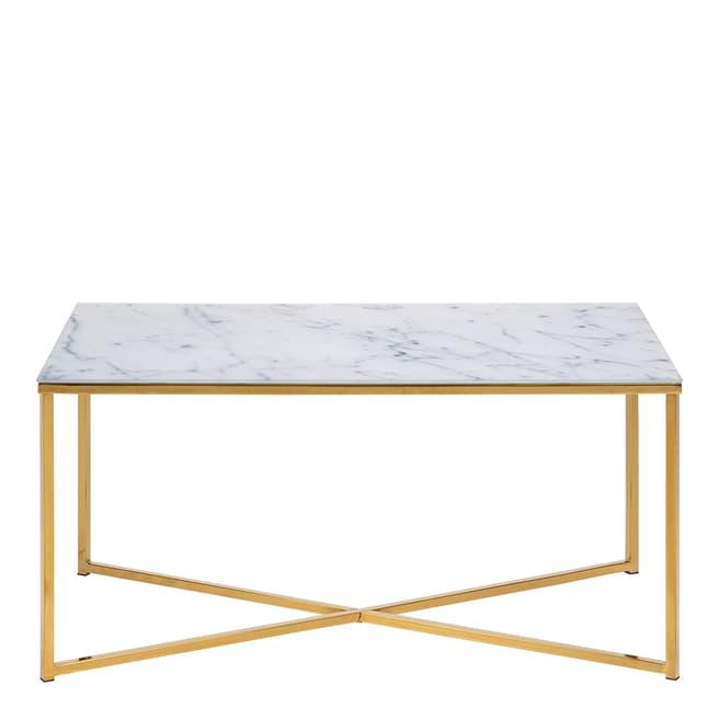 Scandi Luxe Gold /White Marble Alisma Coffee Table