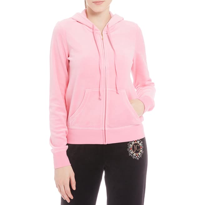 Juicy Couture Pink Cotton Velour Hoodie