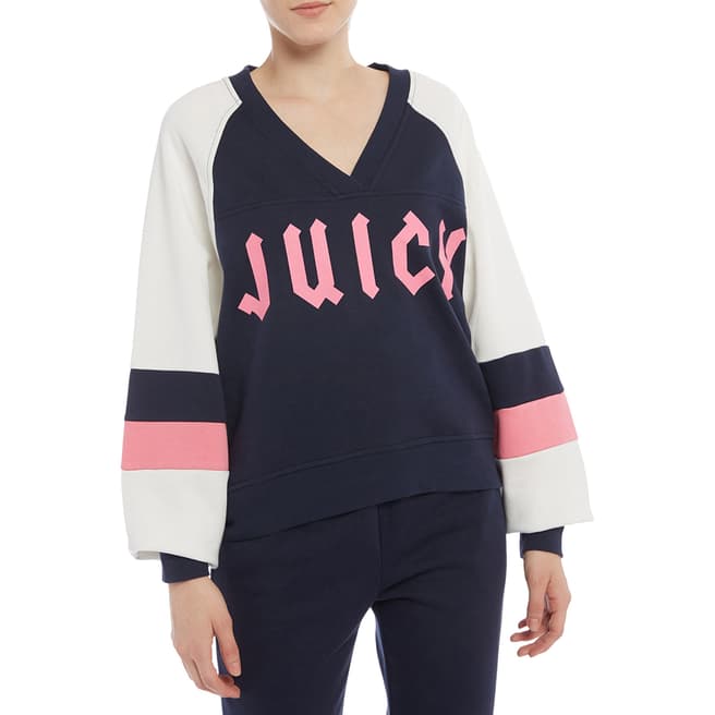 Juicy Couture Black/White V-Neck Sweatshirt