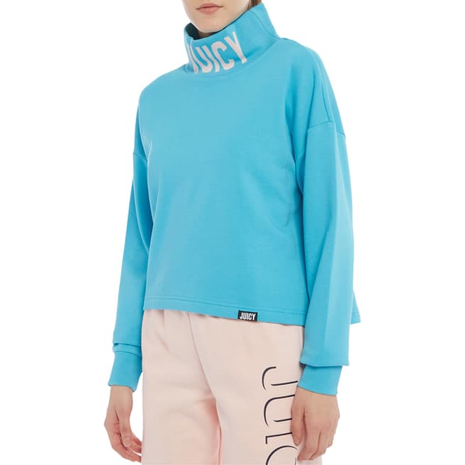 Juicy Couture Blue Funnel Neck Sweatshirt