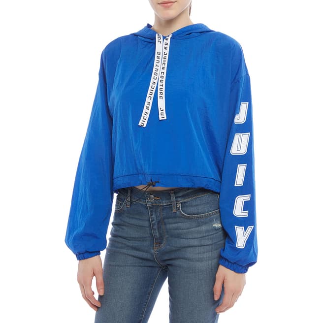 Juicy Couture Blue Lightweight Cropped Hoodie