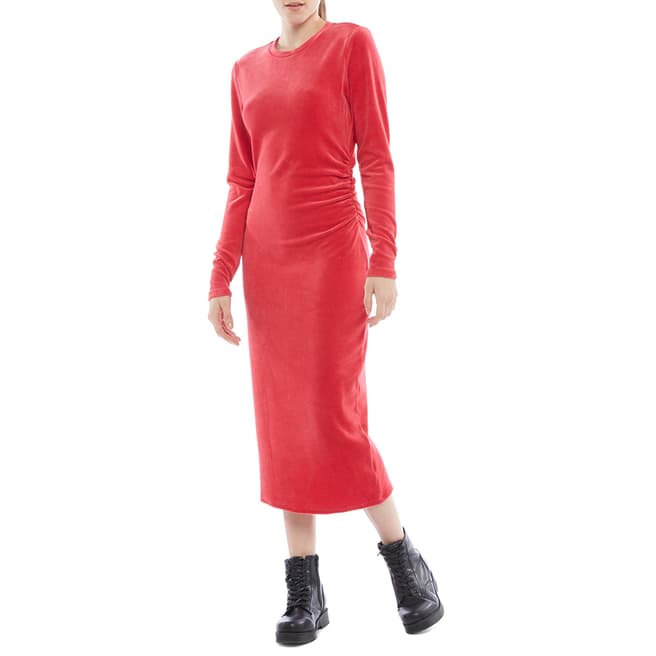 Juicy Couture Red Midi Velour Dress