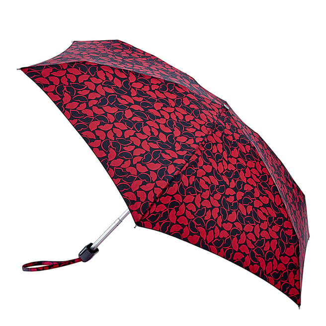 Lulu Guinness Red All Over Hand Drawn Lips Umbrella