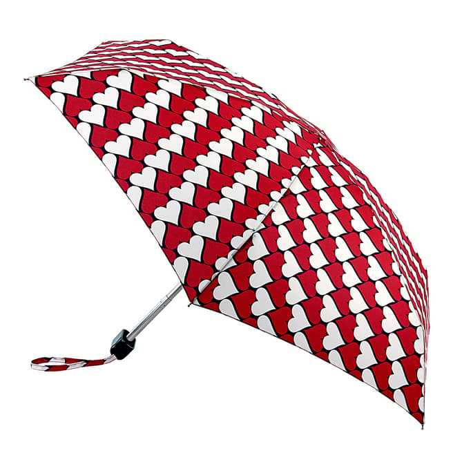Lulu Guinness Red & White Kissing Hearts Umbrella