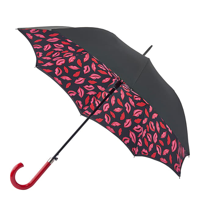 Lulu Guinness Navy & Pink Marker Pen Lip Umbrella