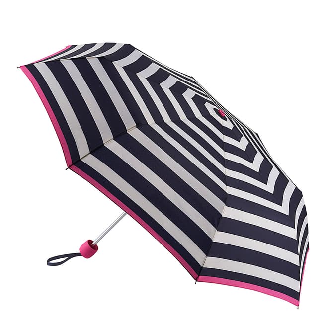 Joules Black Wide Coastal Stripe Minilite Umbrella