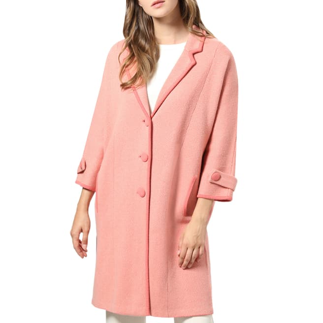 STEFANEL Pink Wool Blend Coat