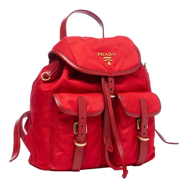 Prada Red Nylon Backpack 