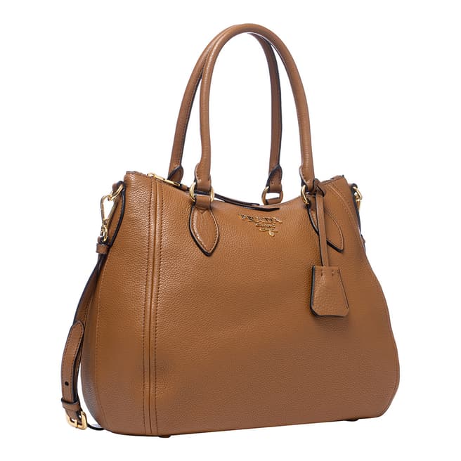 Prada Cinnamon Leather Shoulder Bag 