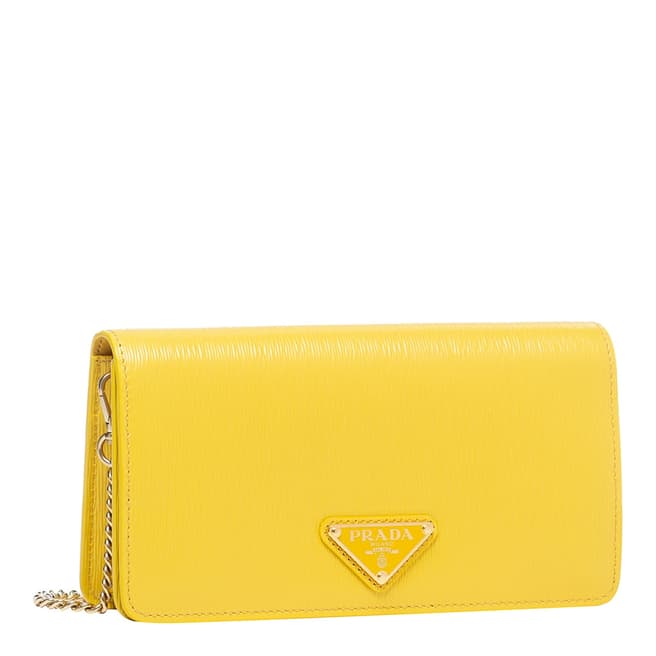 Prada Sunny Yellow Leather Crossbody Bag 
