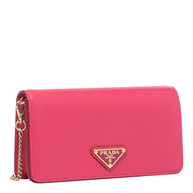 Prada Peony Pink Leather Crossbody Bag