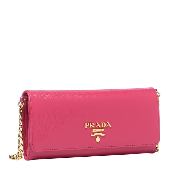 Prada Fuchsia Pink Gold Chain Crossbody Bag 