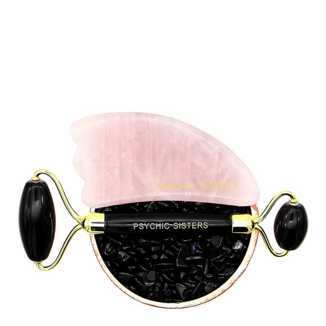 Psychic Sisters Black Obsidian Facial Roller and Gua Sha Set Worth £45