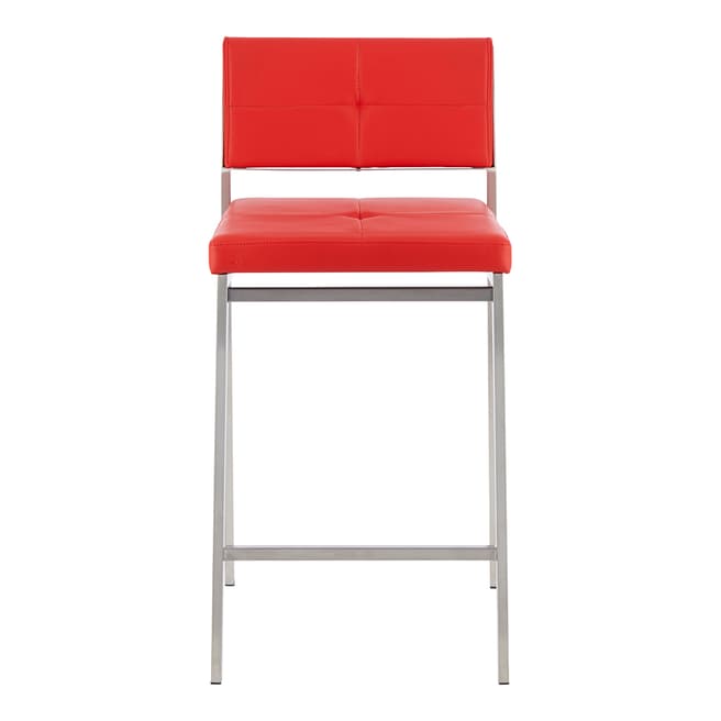 Serene Set of 2 Red Laurel Fixed Counter Height Barstool