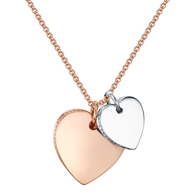 Tassioni Rose Gold/Silver Heart Necklace