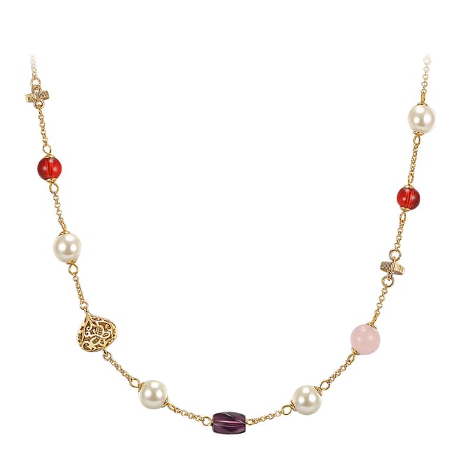 Runway Gold/Multi Coloured Pearl Necklace
