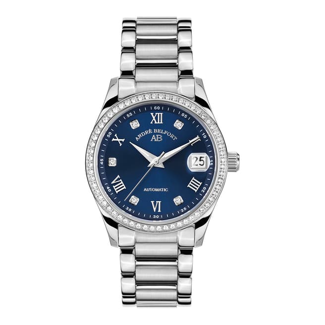 Andre Belfort Women's Silver/Blue Stainless Steel Watch