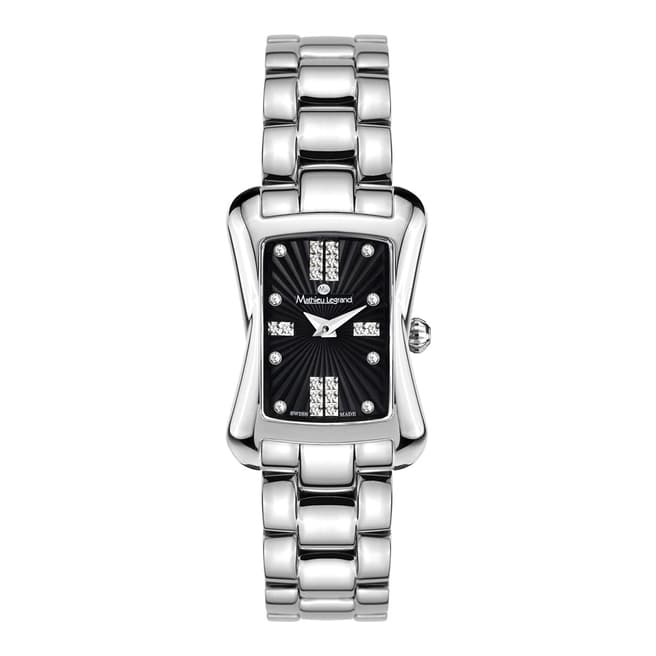 Mathieu Legrand Women's Silver/Black Stainless Steel Quartz Watch