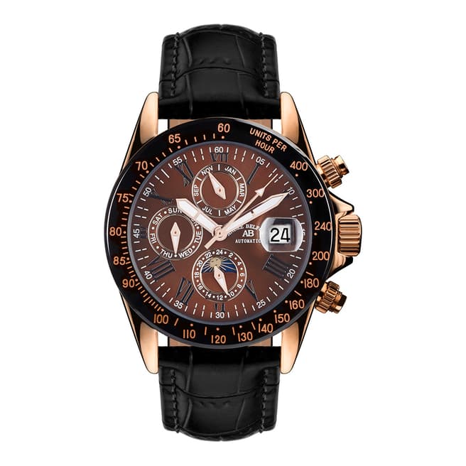 Andre Belfort Men's Black/Rose Gold Stainless Steel Watch