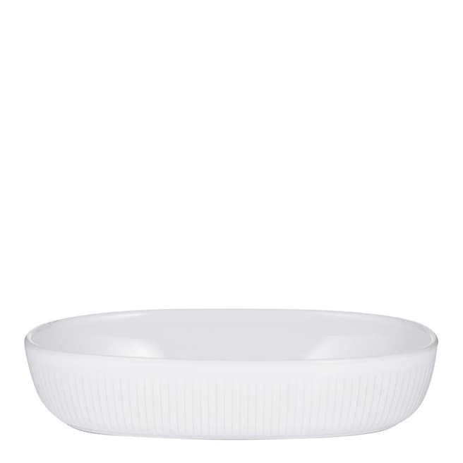 Mason Cash White Linear Oval Dish, 28x18cm