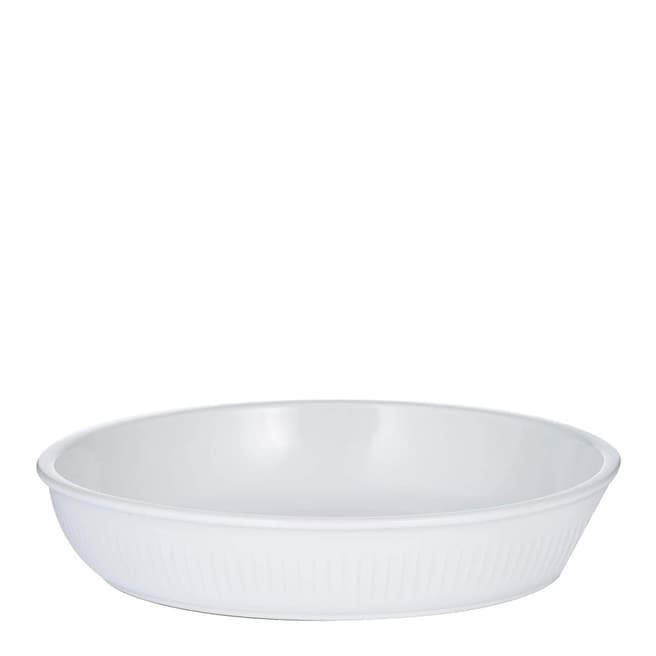 Mason Cash White Linear Round Pie Dish, 26cm