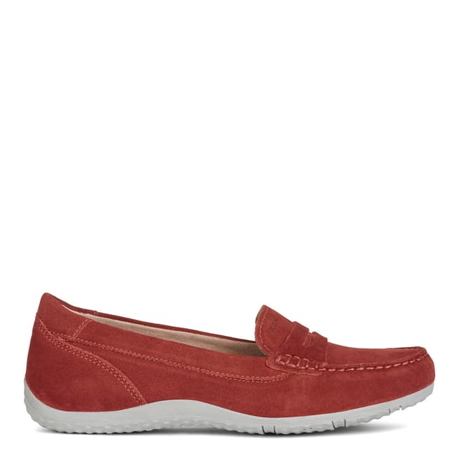Geox Red Vega Suede Moccasins