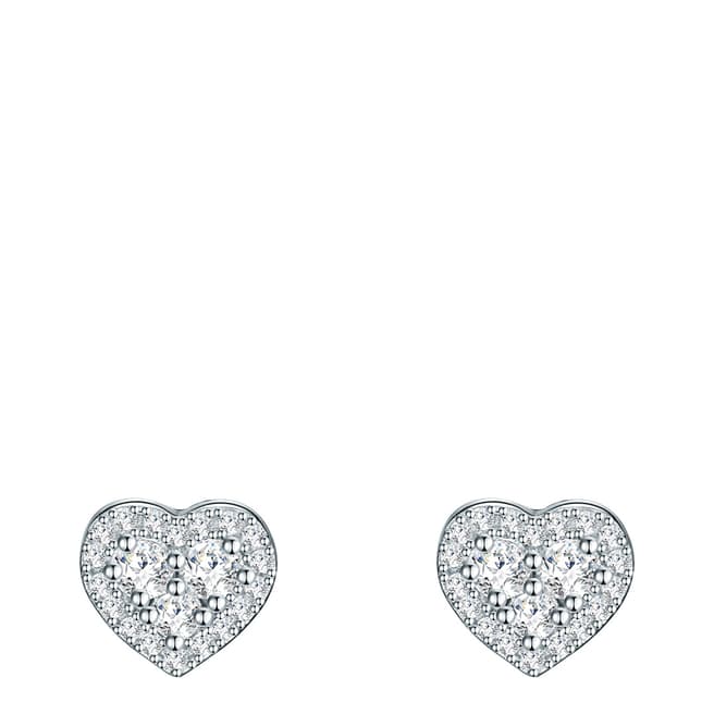 Carat 1934 Silver Crystal Heart Earringss