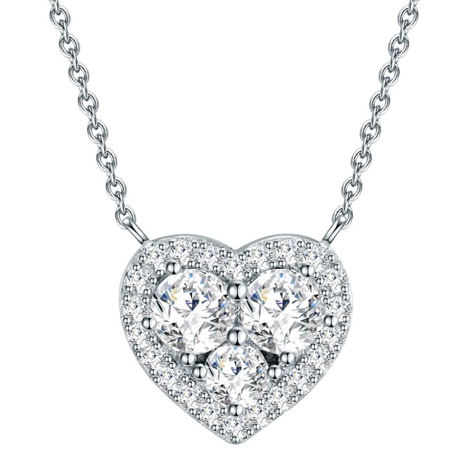 Carat 1934 Silver Crystal Heart Necklace