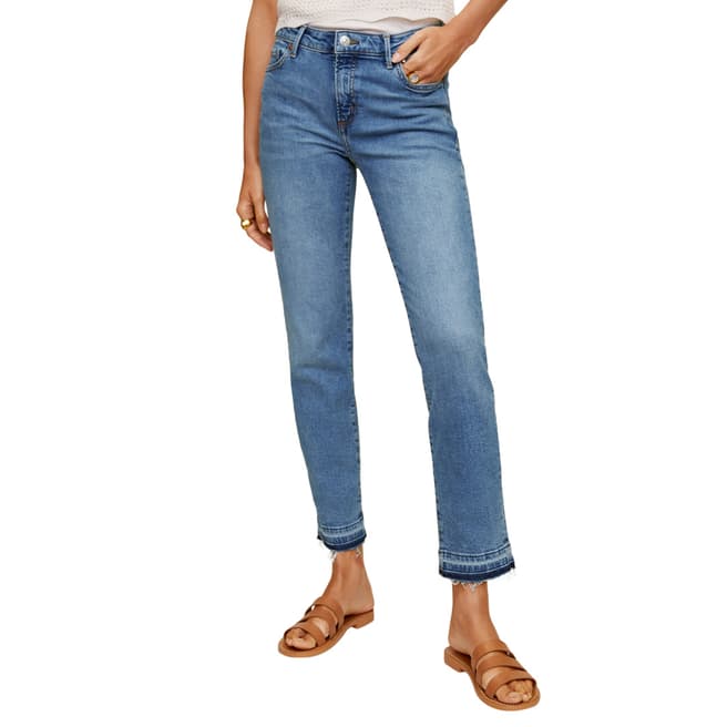 Mango Medium Blue Cropped Skinny Jeans