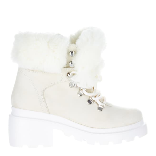 Kendall + Kylie White Roan Vegan Leather Hiker Boots