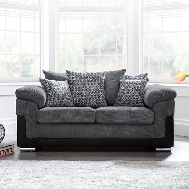 The Great Sofa Company Ameba 2 Seater Sofa Cobra Black & Dot Charcoal