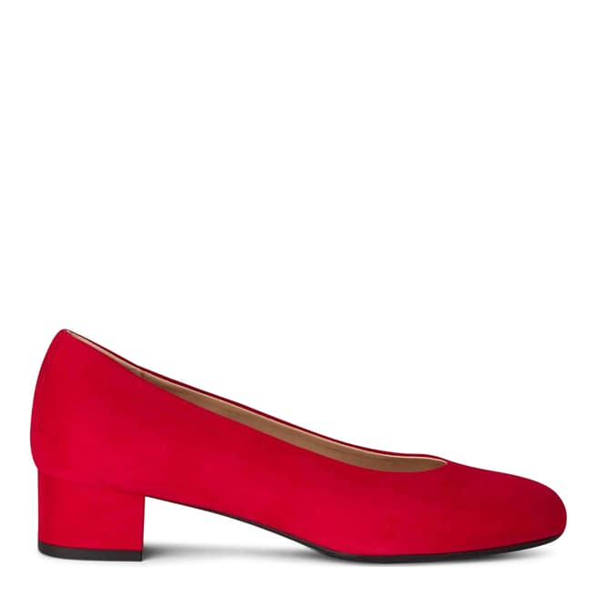 Hobbs London Pippa Court Scarlet Red Fine Suede Courts