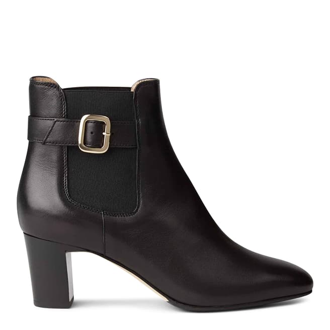 Hobbs London Patricia Buckle Boot Black Nappa Ankle Boot