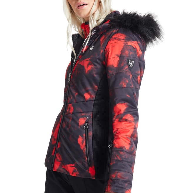Dare2B Red Faux Fur Trim Waterproof Jacket