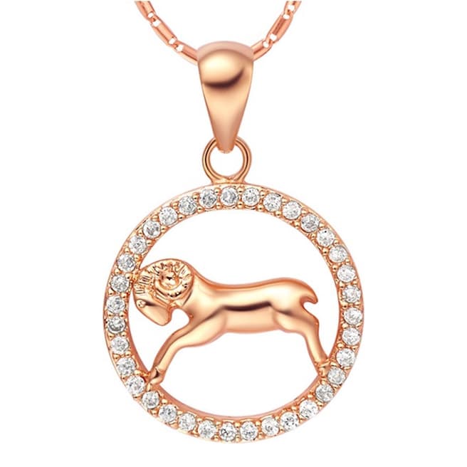 Ma Petite Amie Rose Gold Plated Aries Necklace with Swarovski Crystals