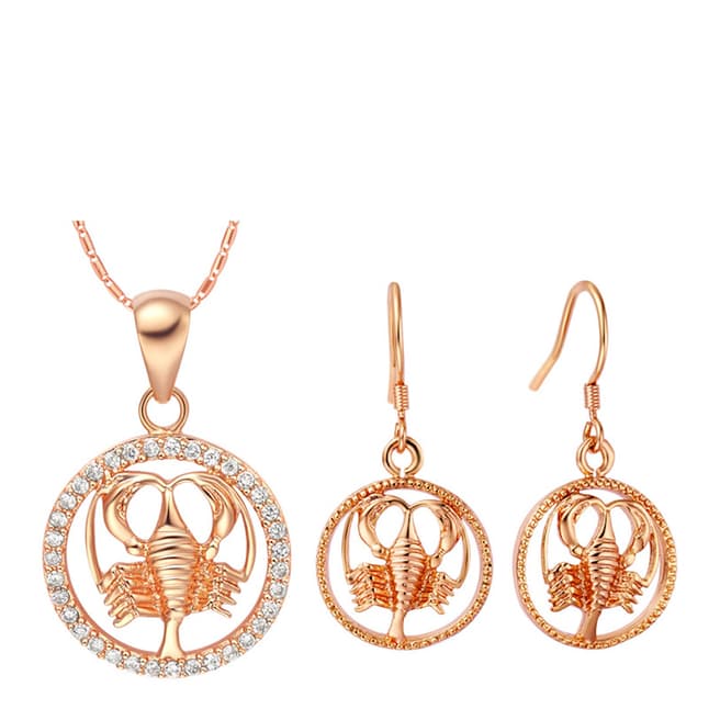 Ma Petite Amie Rose Gold Plated Cancer Jewellery Set with Swarovski Crystals