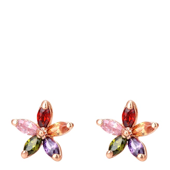 Ma Petite Amie Multi/Rose Gold Plated Earrings with Swarovski Elements